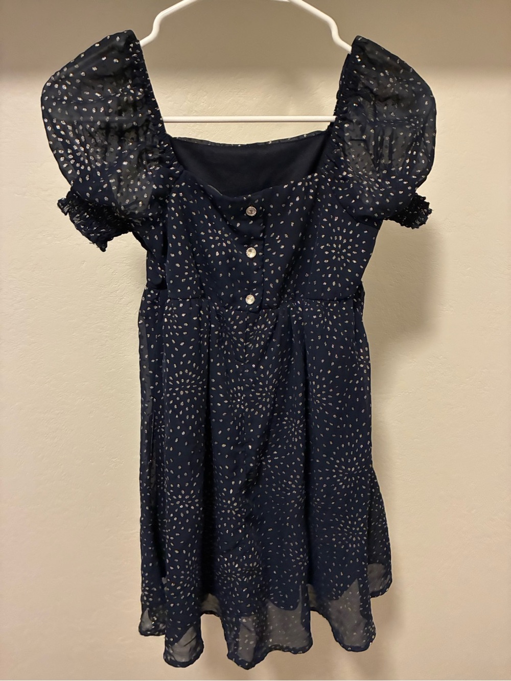 Trixxi Navy Puff Sleeve Mini Dres size 8